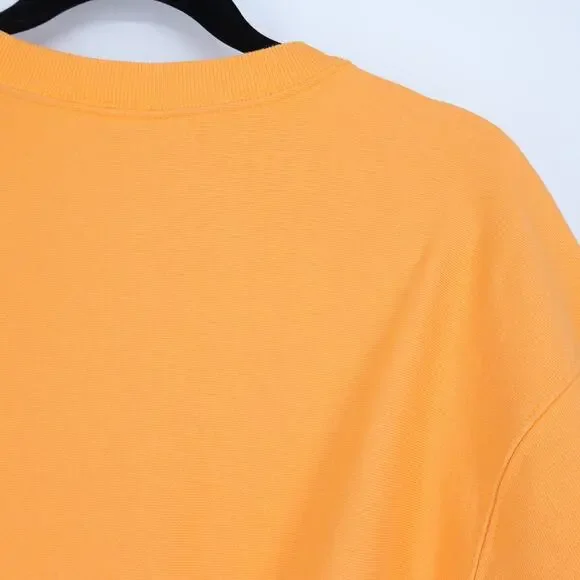CHAMPION Reverse Weave Cropped Sweatshirt Orange Pullover Crew Neck Women's L - Picture 8 of 12